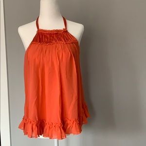 Marciano 100% silk, tie around neck top.